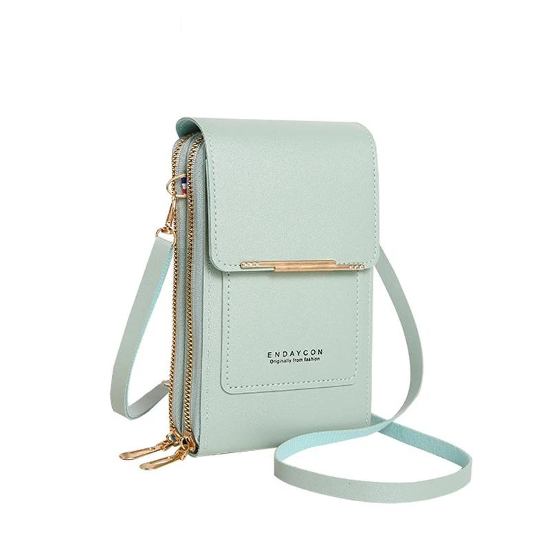 Petit sac pour femme avec zone tactile transparente.
