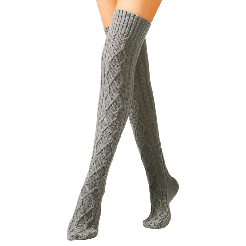 Chaussettes d'hiver en laine au-dessus du genou