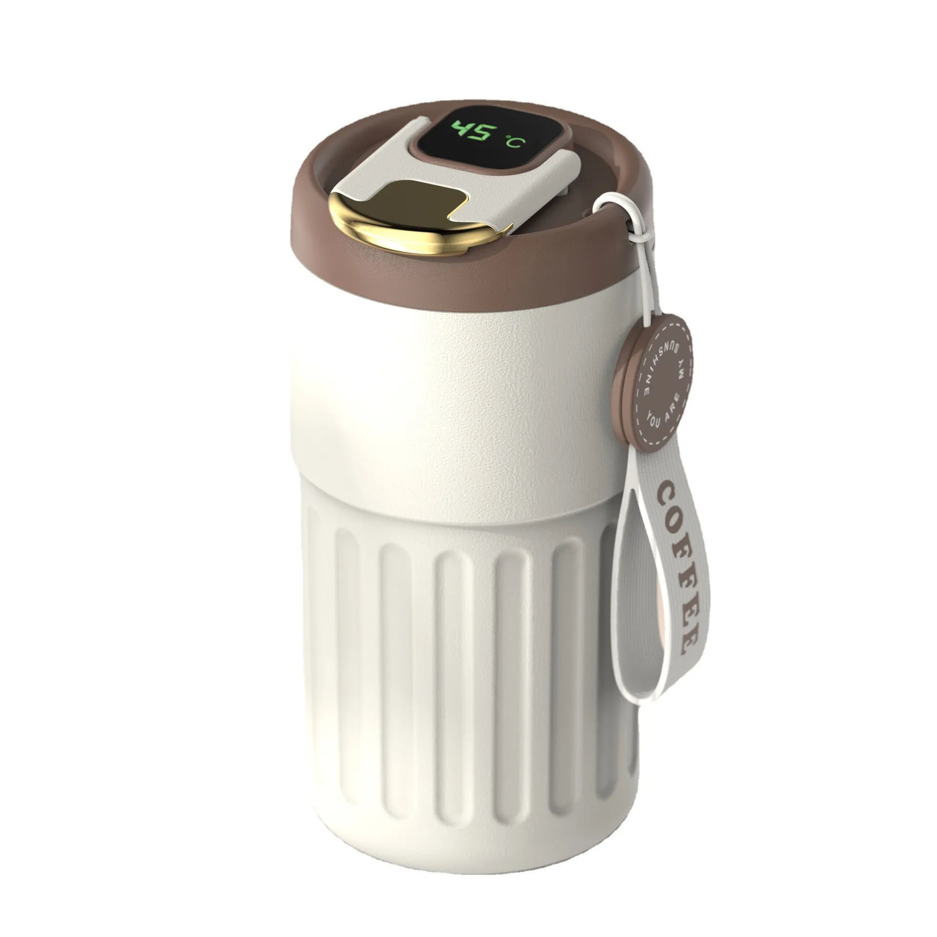 Tasse à café en acier inoxydable de 450 ml.