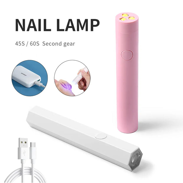 Bâton de lampe de photothérapie pour vernis à ongles à séchage rapide.                                      Quick Dry Nail Polish Phototherapy Lamp Stick