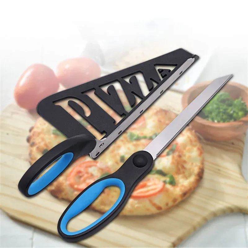 Ciseaux à pizza avec plateau de service.