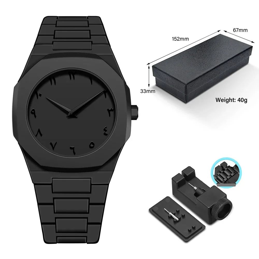 Montre minimaliste à chiffres arabes.                           Minimalistic Arabic Numerals Watch