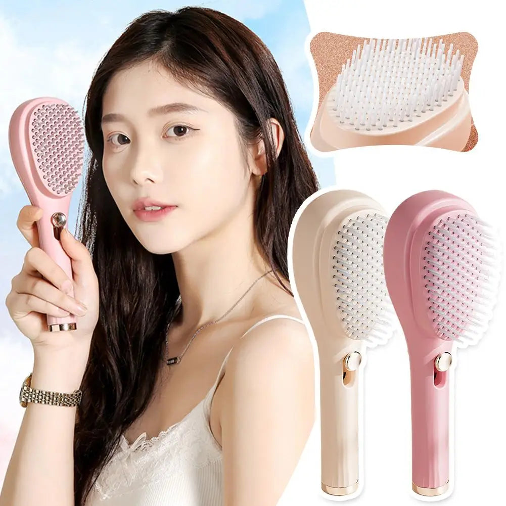 Brosse de massage télescopique autonettoyante