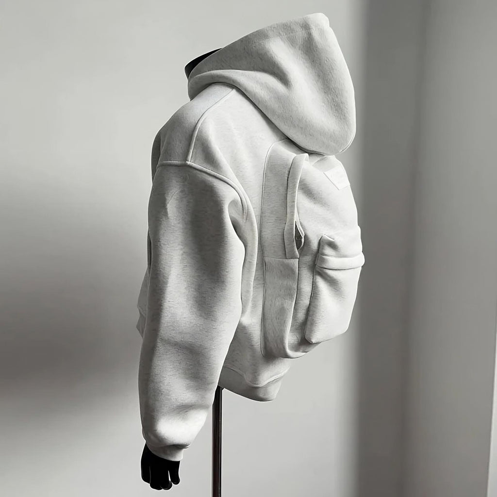 Sweat à capuche avec sac à dos intégré