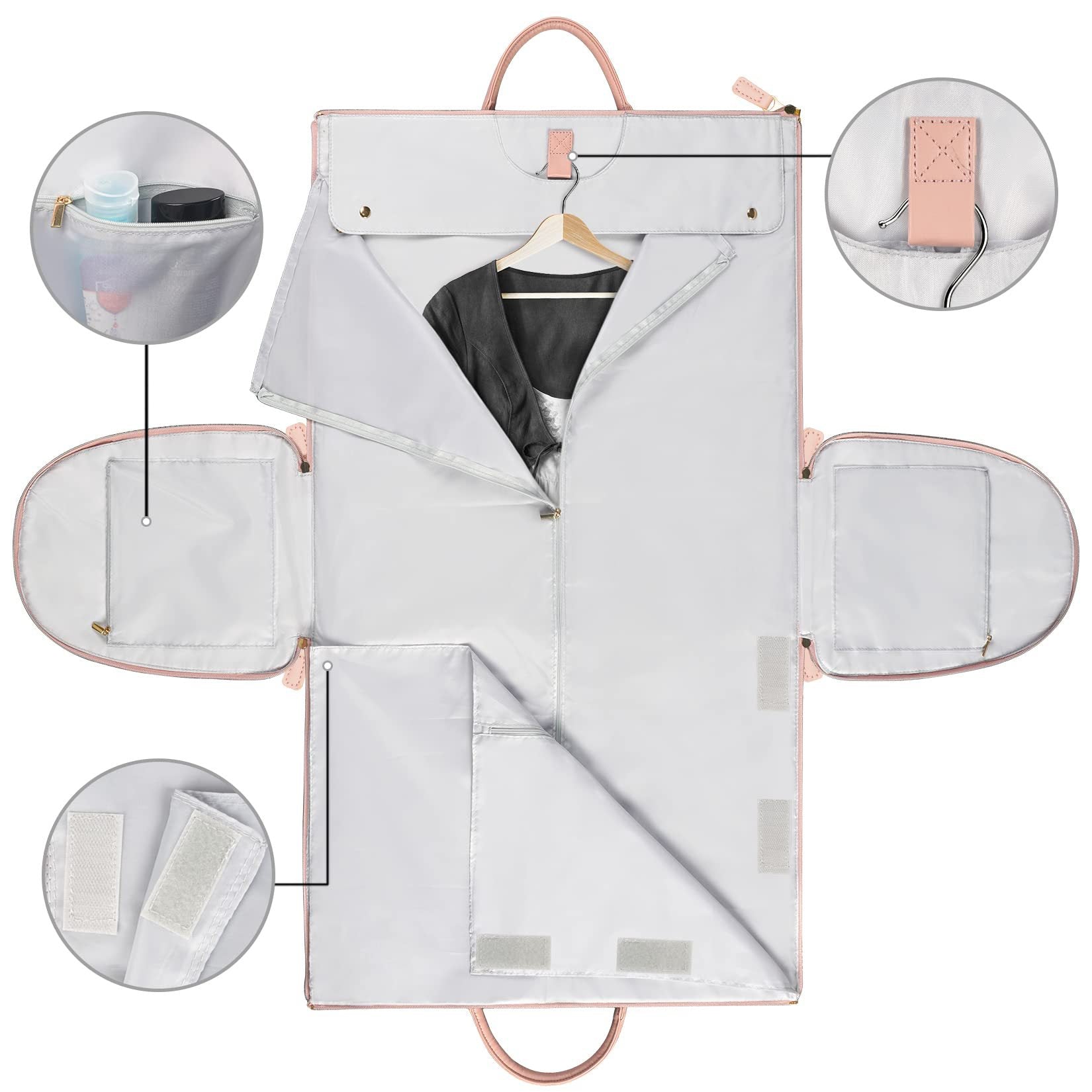 Grand sac de rangement pliable en PU pour costume pour femme