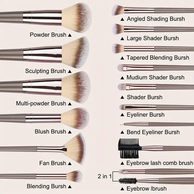 Ensemble de pinceaux de maquillage.