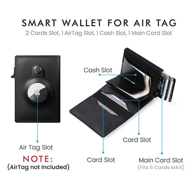 Portefeuille en cuir Smart Air Tag