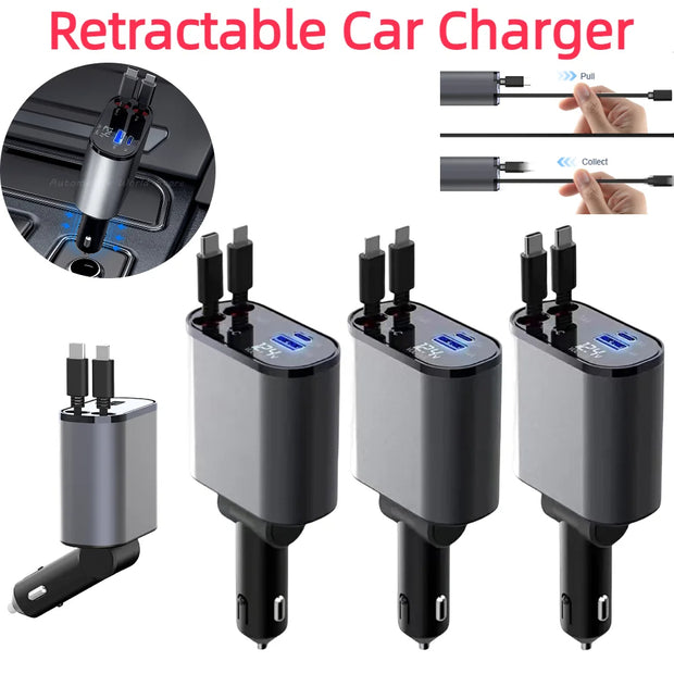 Chargeur de voiture rétractable