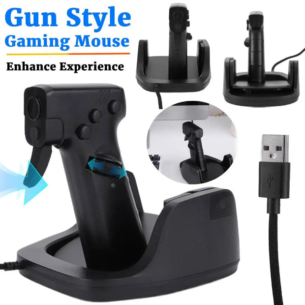 Souris de jeu verticale de style pistolet