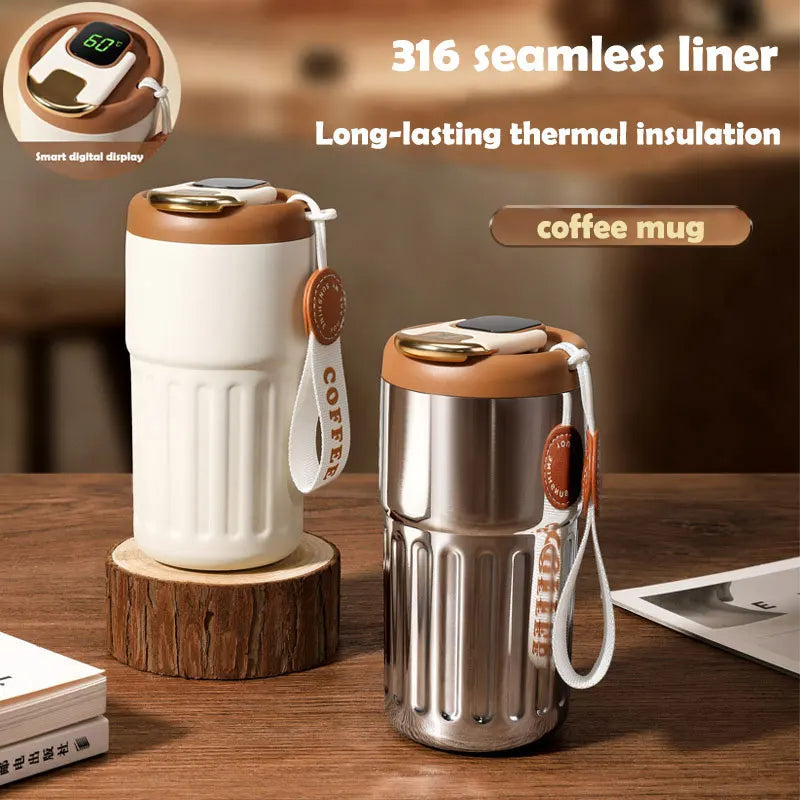 Tasse à café en acier inoxydable de 450 ml.
