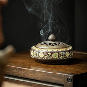 Brûleur d'encens lotus en émail céramique