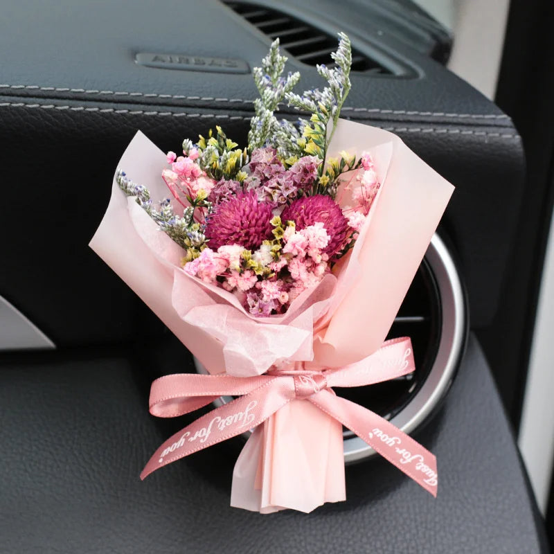 Bouquet de fleurs séchées pour grille d'aération de voiture