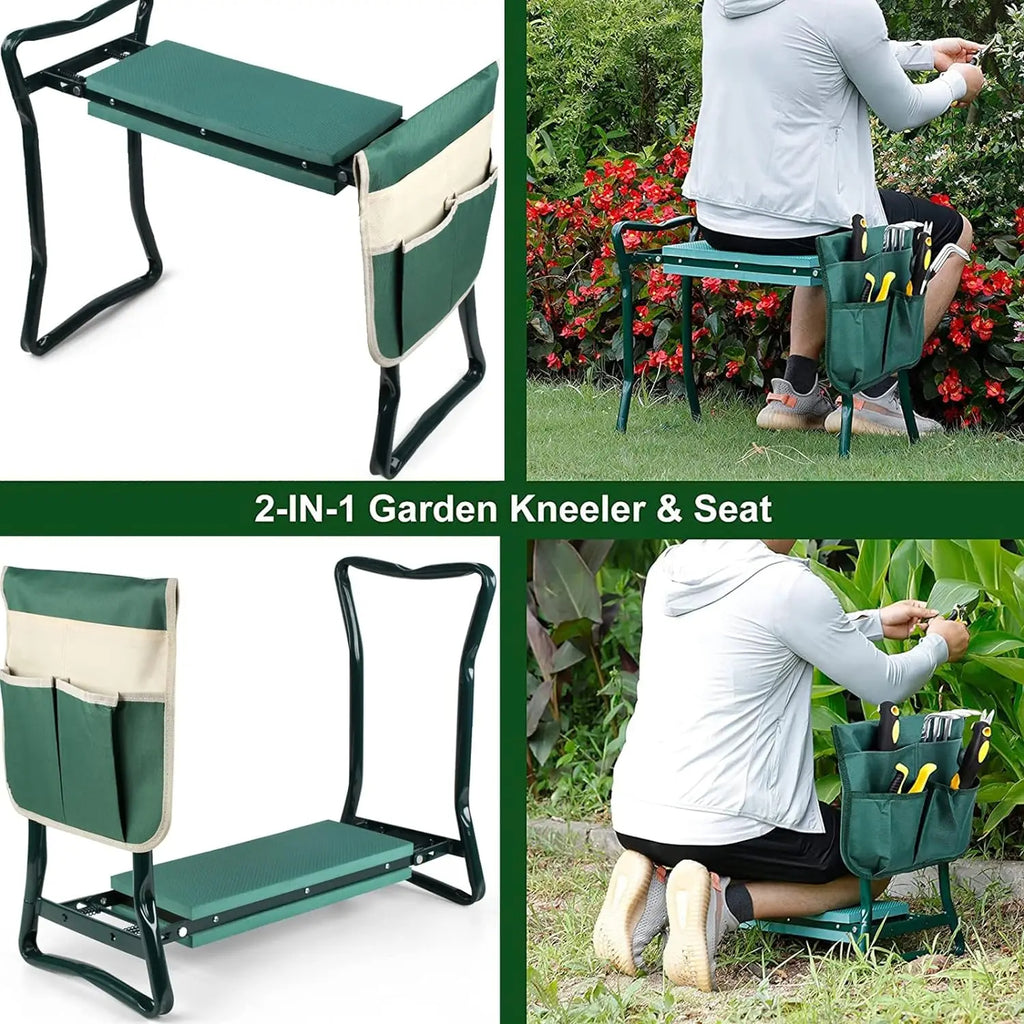 Chaise pliante de jardin avec repose-genoux