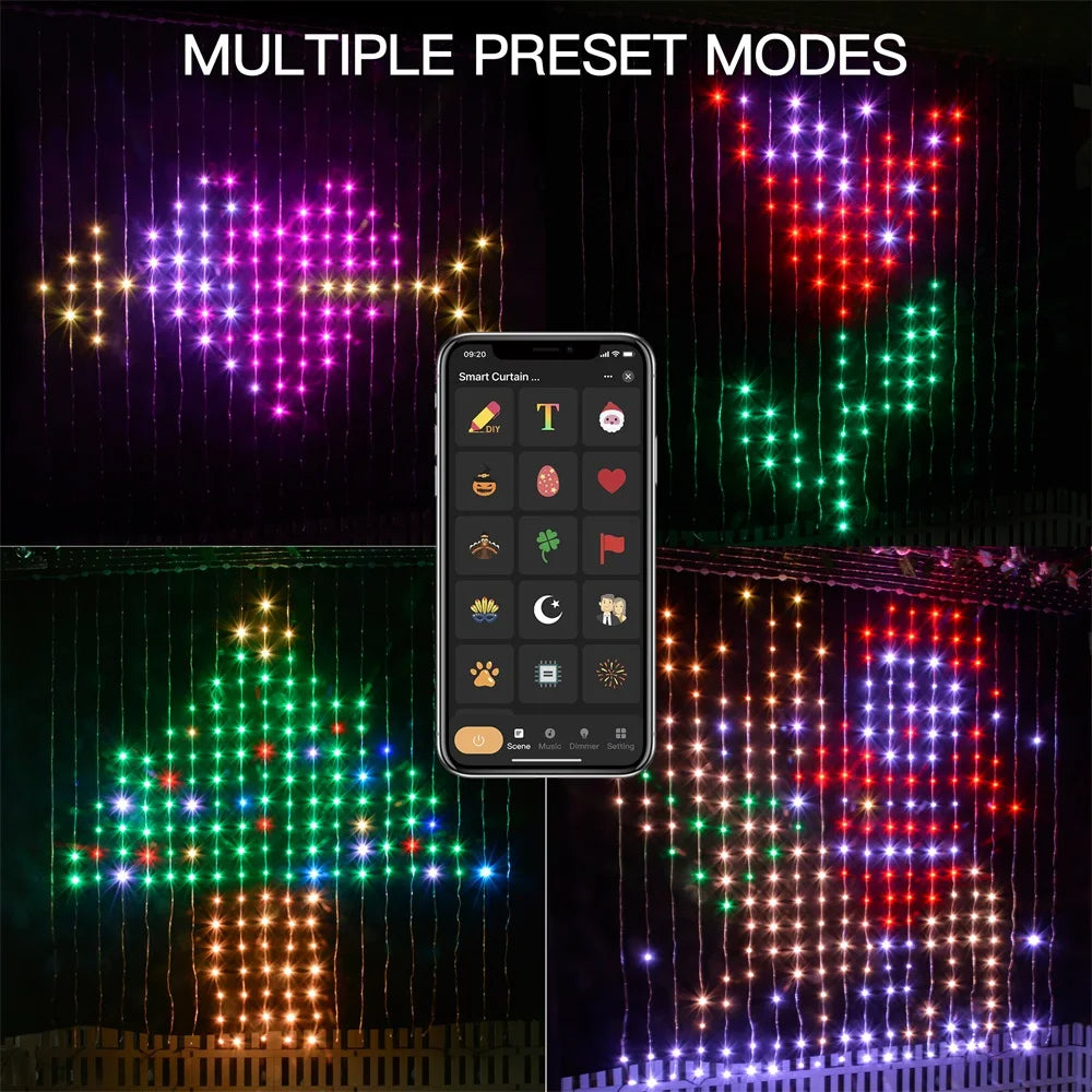 Rideau lumineux à 400 LED