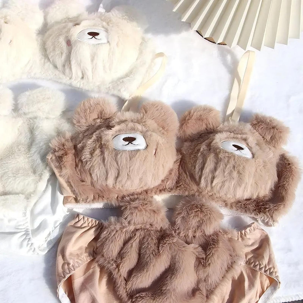Ensemble de lingerie soutien-gorge en peluche