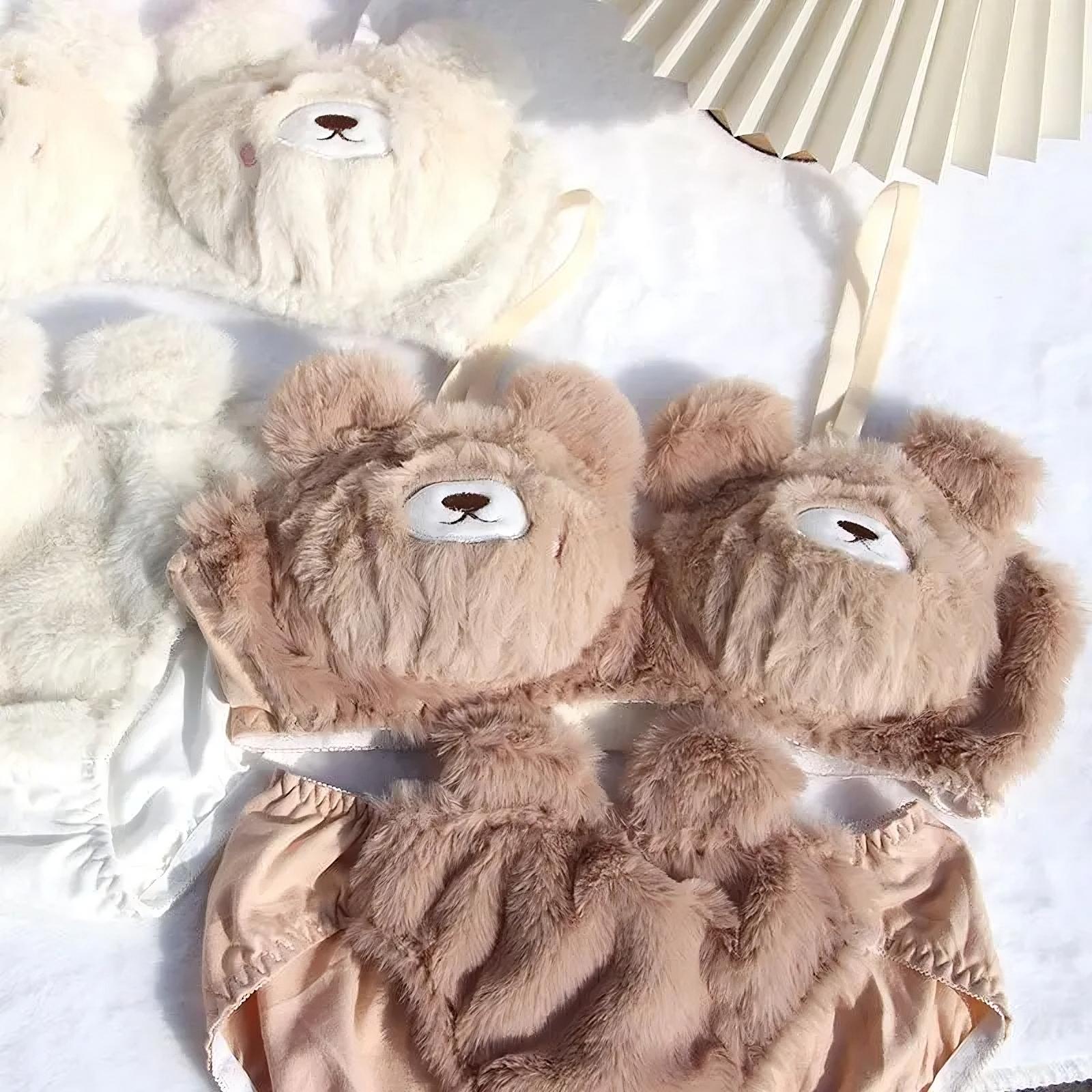 Ensemble de lingerie soutien-gorge en peluche