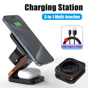 Station de charge pliable 3 en 1