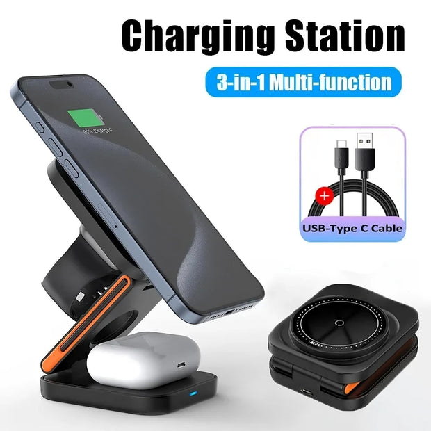 Station de charge pliable 3 en 1