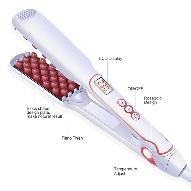 Fer volumateur pour cheveux, boucleur ondulé en céramique
