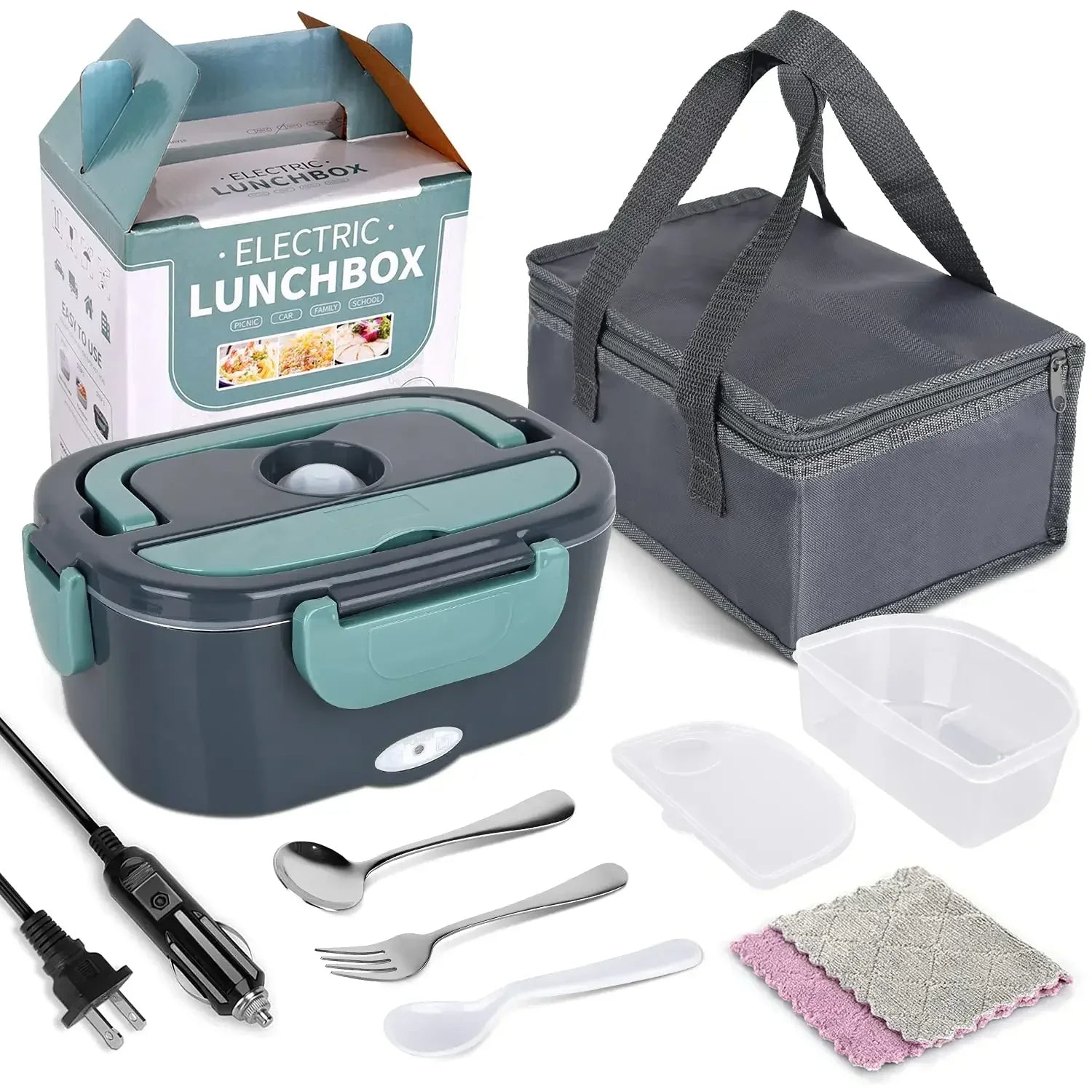 Boîte à lunch chauffante électrique 2 en 1  2-In-1 Electric Heating Lunch Box