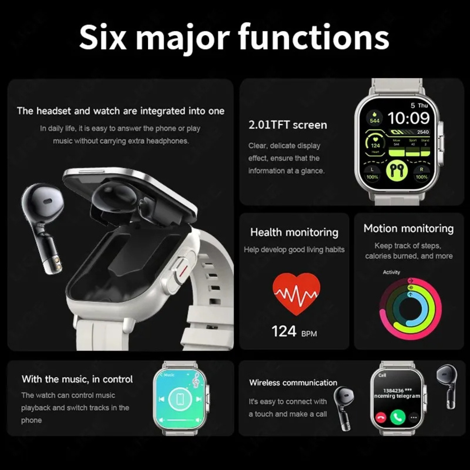Montre connectée avec écouteurs
