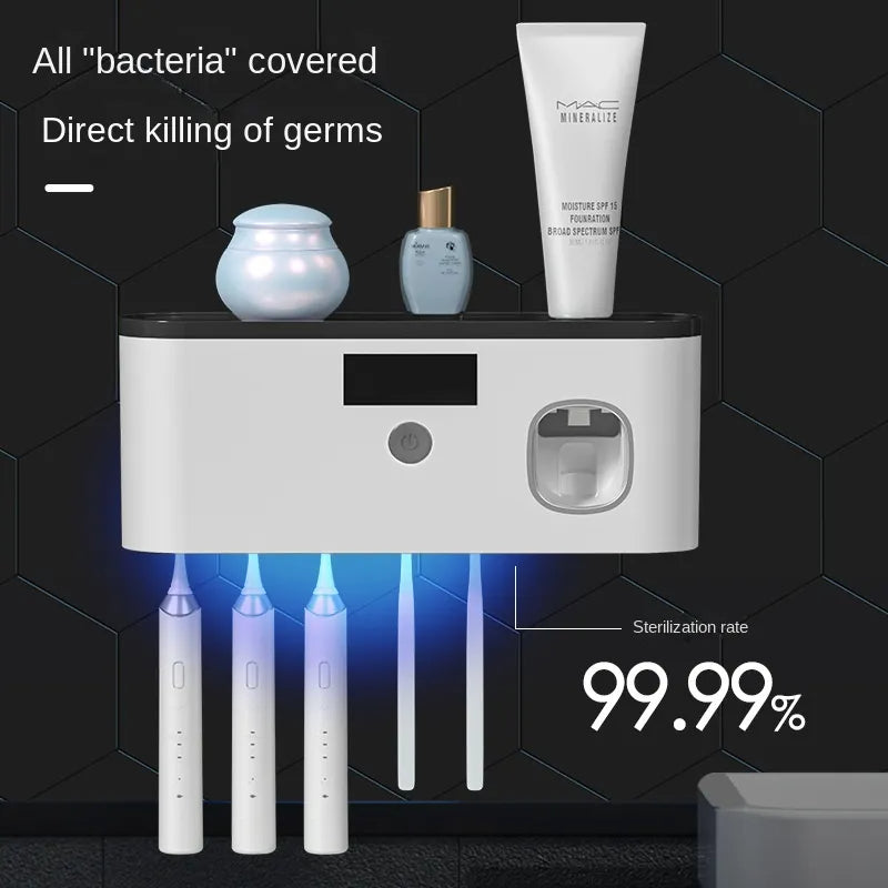 Rangement mural pour brosses à dents avec UV