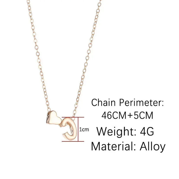Collier Initiale Délicat Petit Cœur.