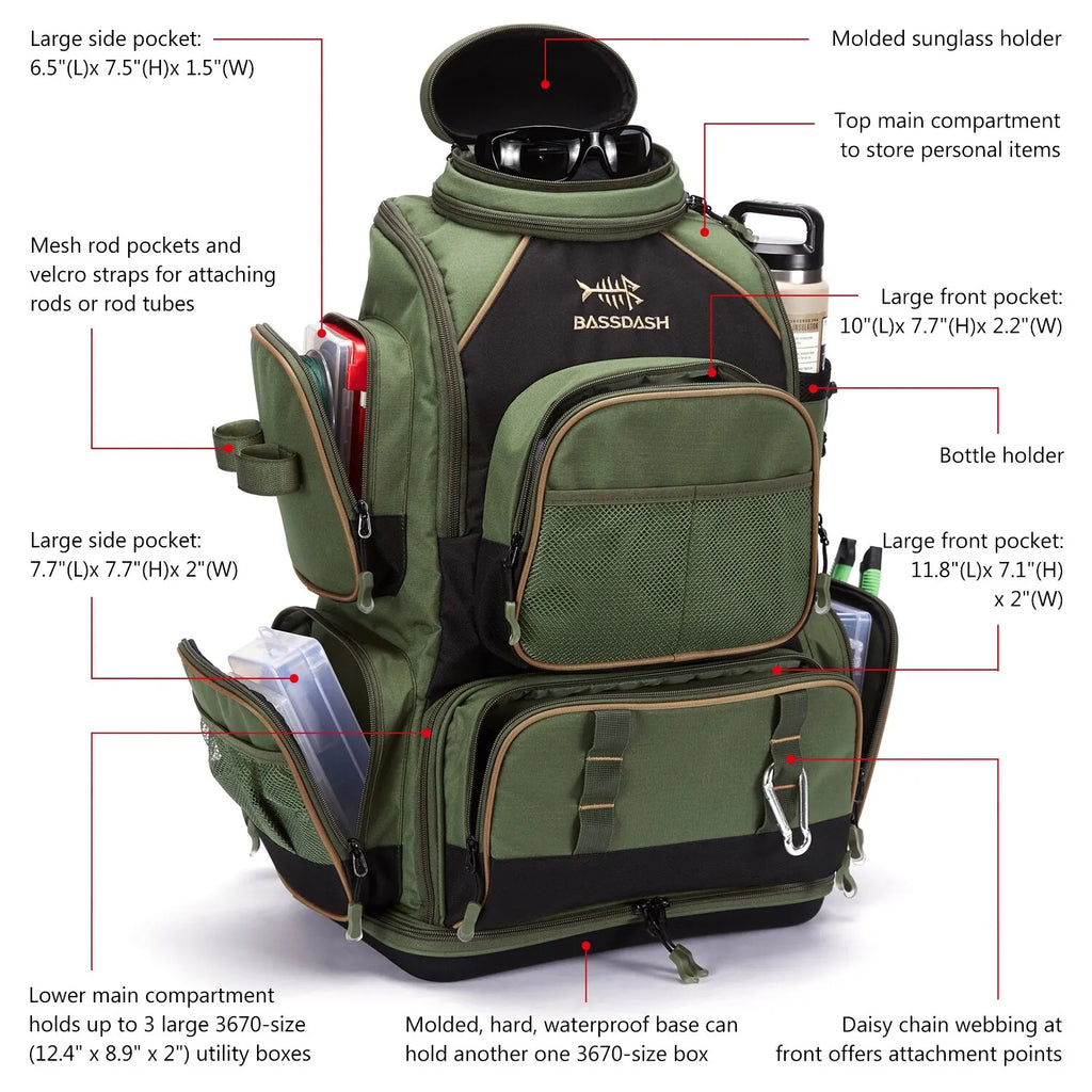 Sac à dos de pêche multifonction
