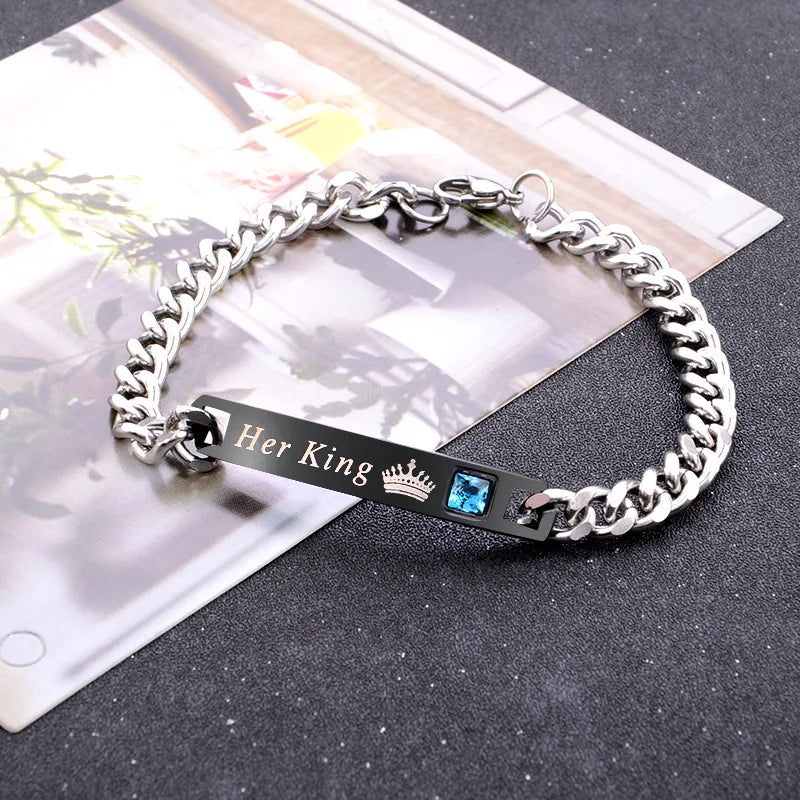 Bracelet couple 2 styles Sa Reine Son Roi.