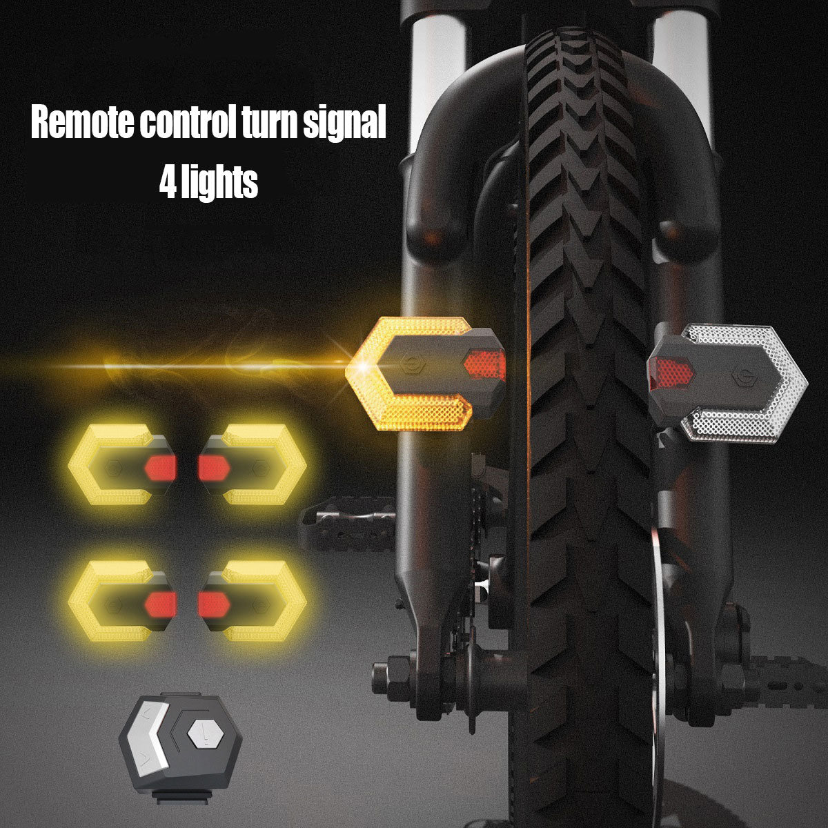 1 jeu de clignotants intelligents pour vélo