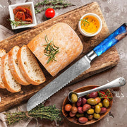 Trancheuse à pain en acier Damas de 7 pouces.