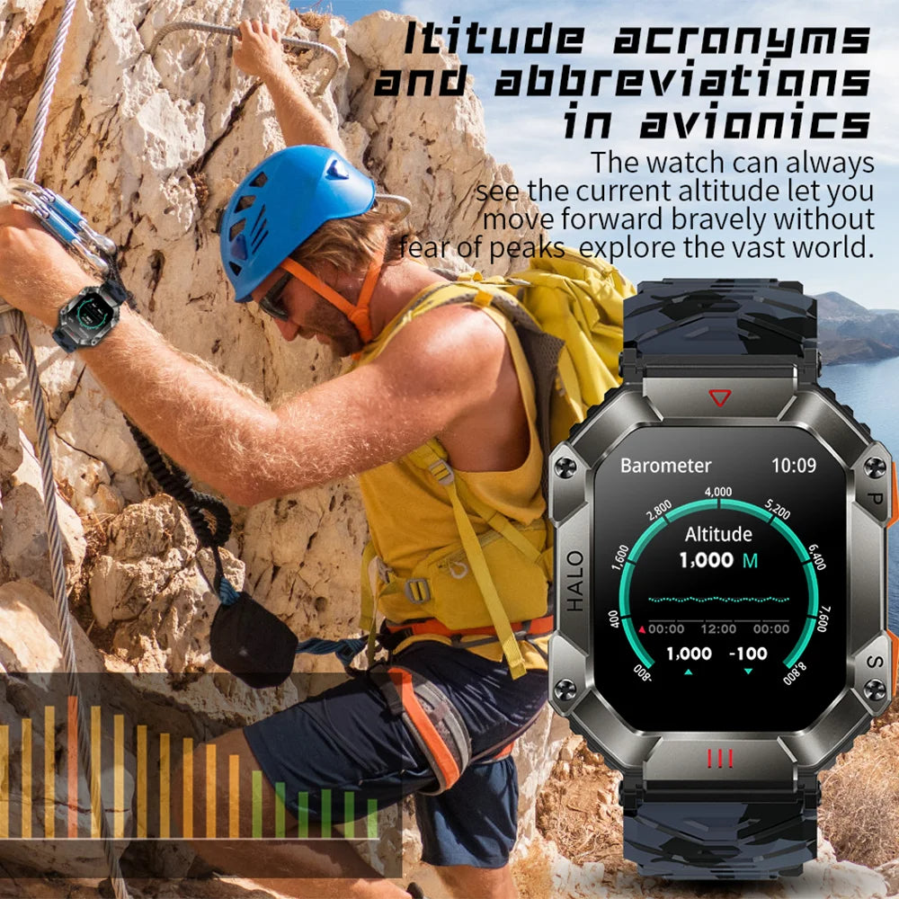 Montre intelligente militaire robuste.