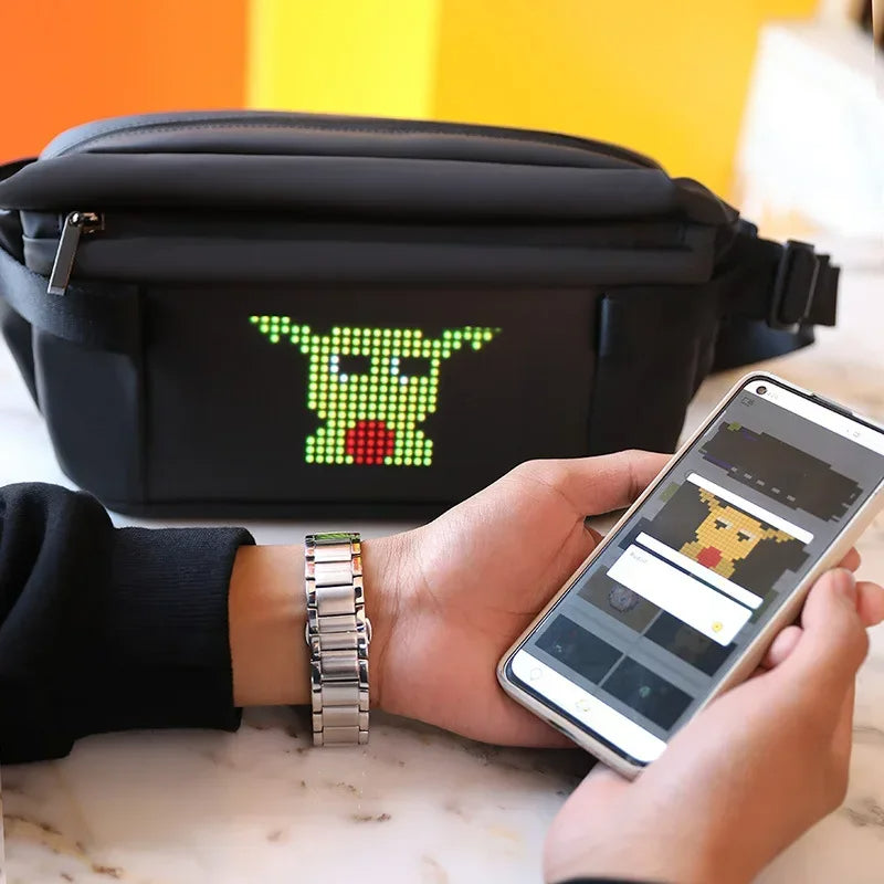 Sac bandoulière avec écran LED