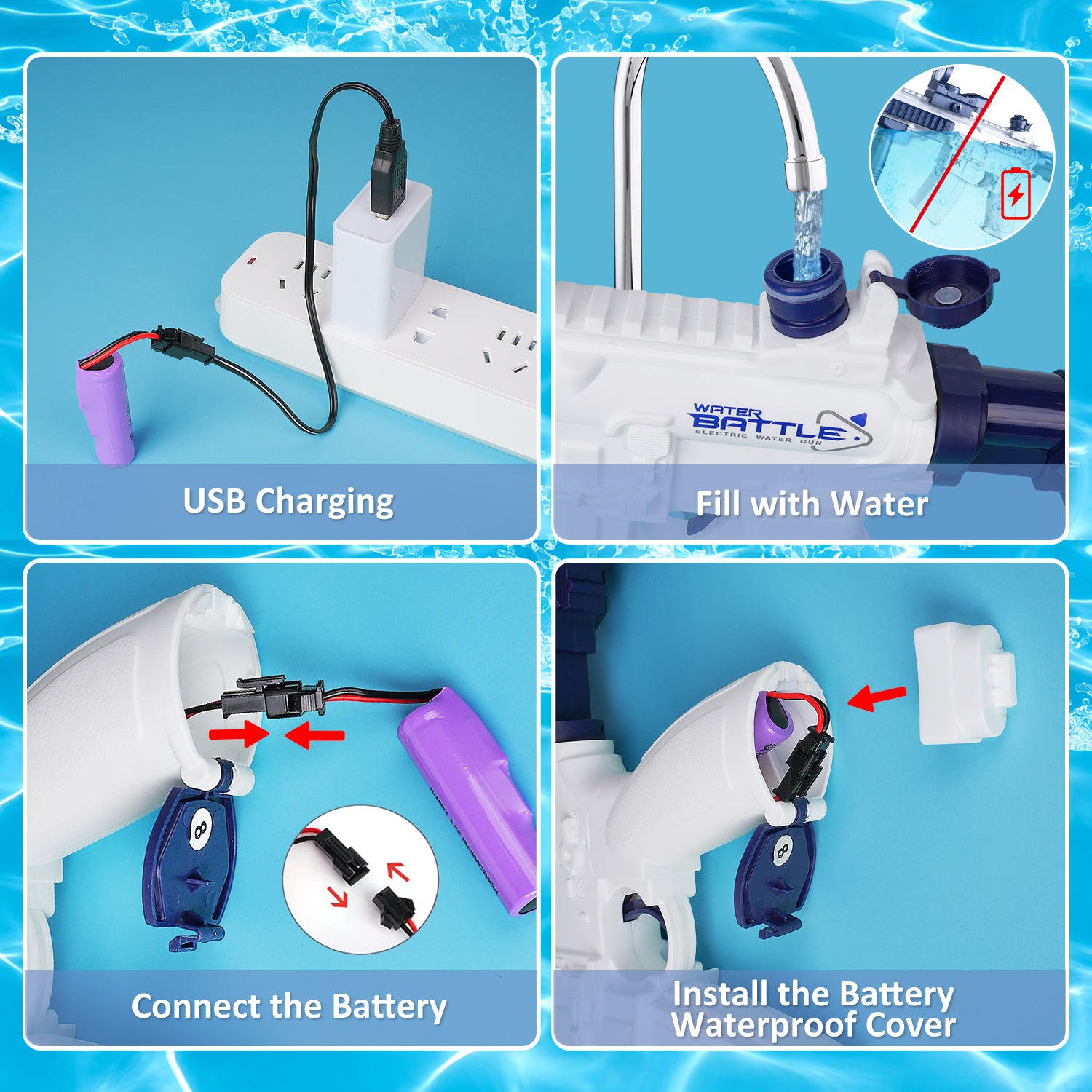 Nouvelle pistolet à eau électrique automatique jouet fusil à eau