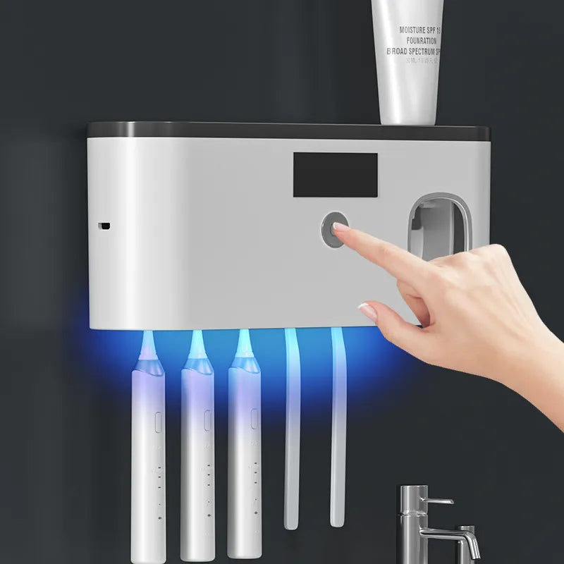 Rangement mural pour brosses à dents avec UV