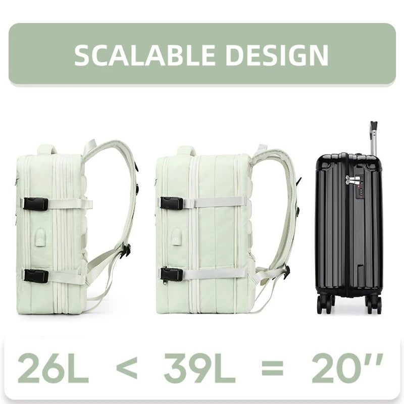 Sac à dos de voyage extensible unisexe.