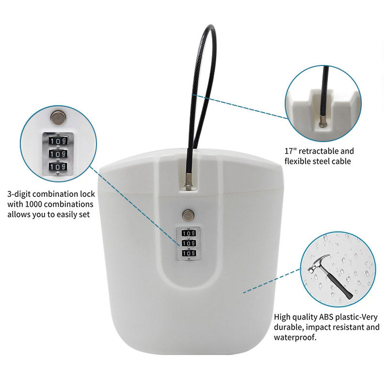 Coffre-fort portable 2 L avec serrure à combinaison à 3 chiffres