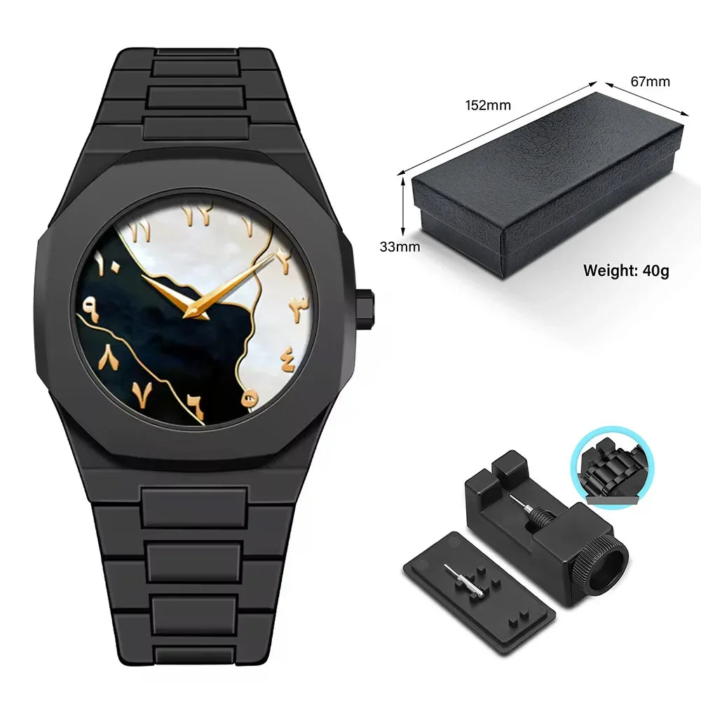 Montre minimaliste à chiffres arabes.                           Minimalistic Arabic Numerals Watch