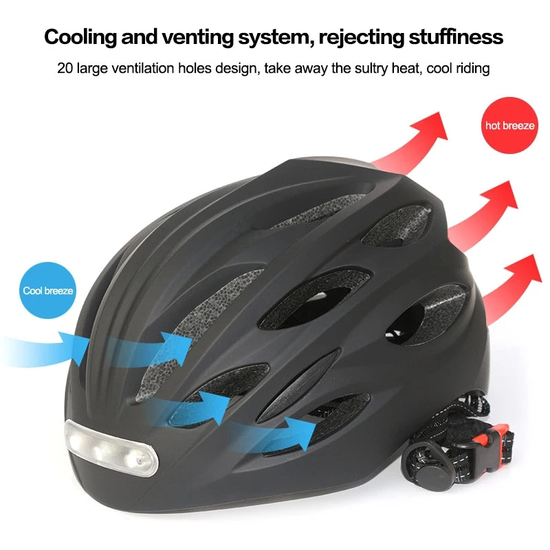 Lampe LED pour casque de vélo avec feu arrière LED