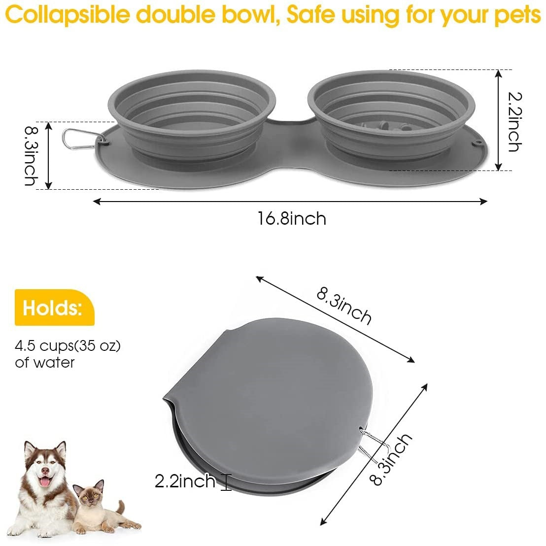Gamelle pliable en silicone pour alimentation lente