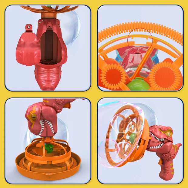 Pistolet à bulles dinosaure.