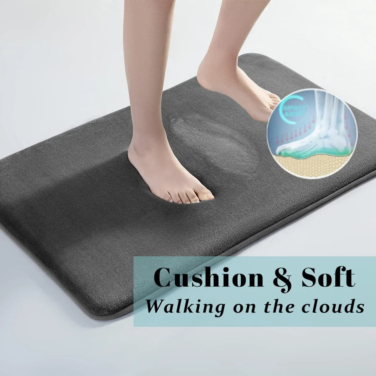Tapis de salle de bain en mousse à mémoire de forme.