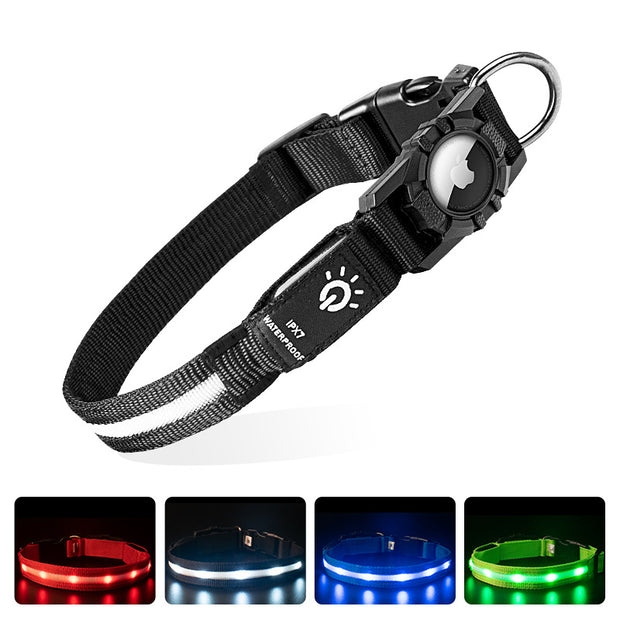 Collier LED pour chien avec support Air tag