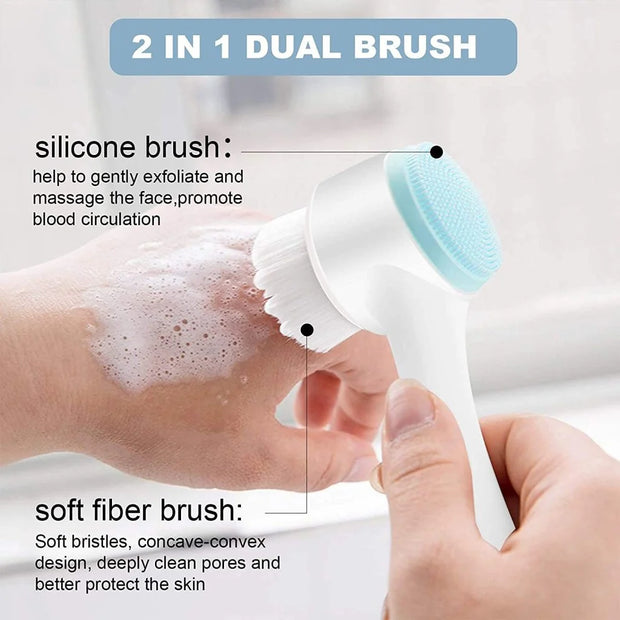 Brosse visage double face en silicone 2 en 1