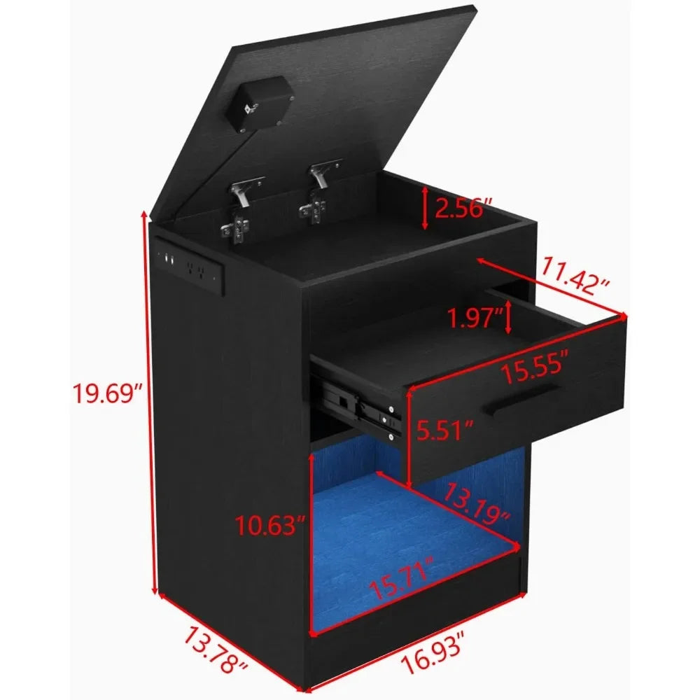 Table de chevet avec serrure RFID