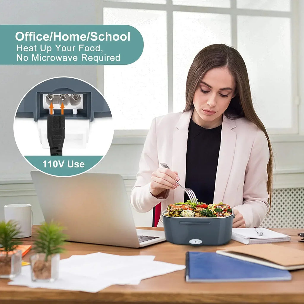 Boîte à lunch chauffante électrique 2 en 1  2-In-1 Electric Heating Lunch Box