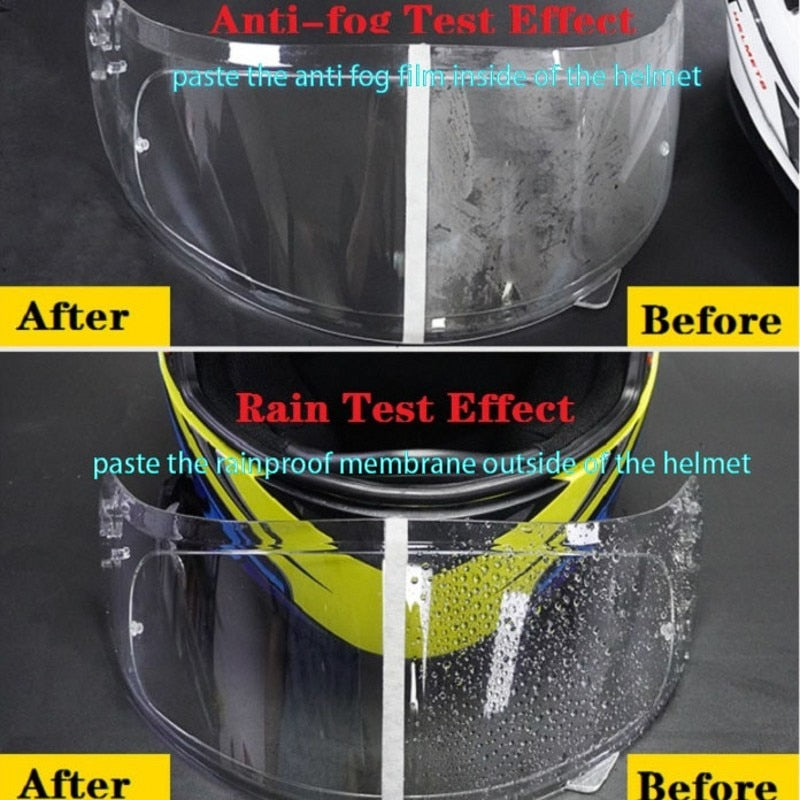 Film antibuée et film imperméable universel pour casque de moto.