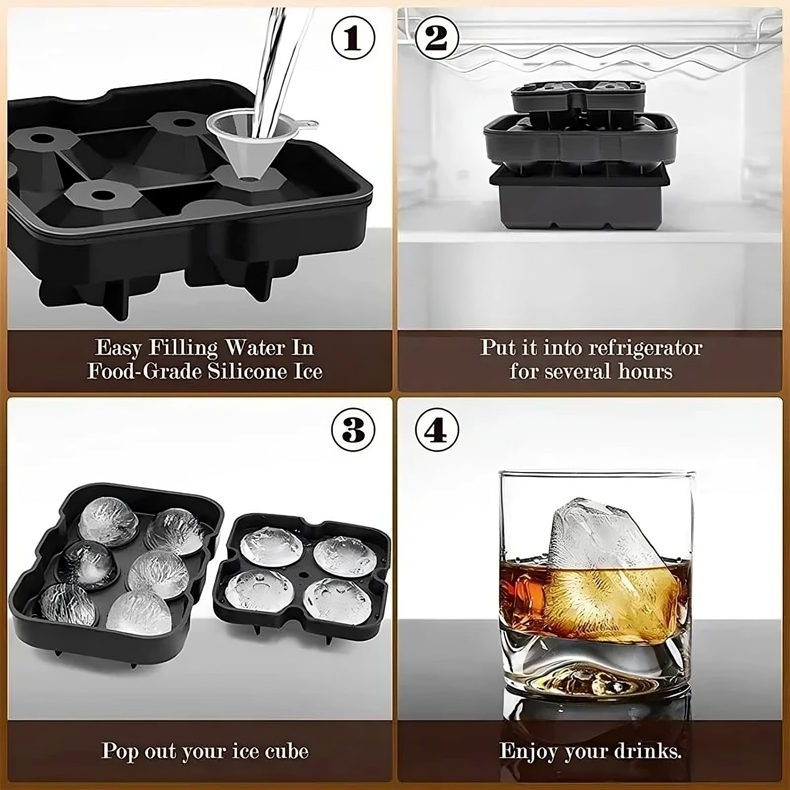 Moule à glaçons en silicone Silicone Ice Ball Mold Tray