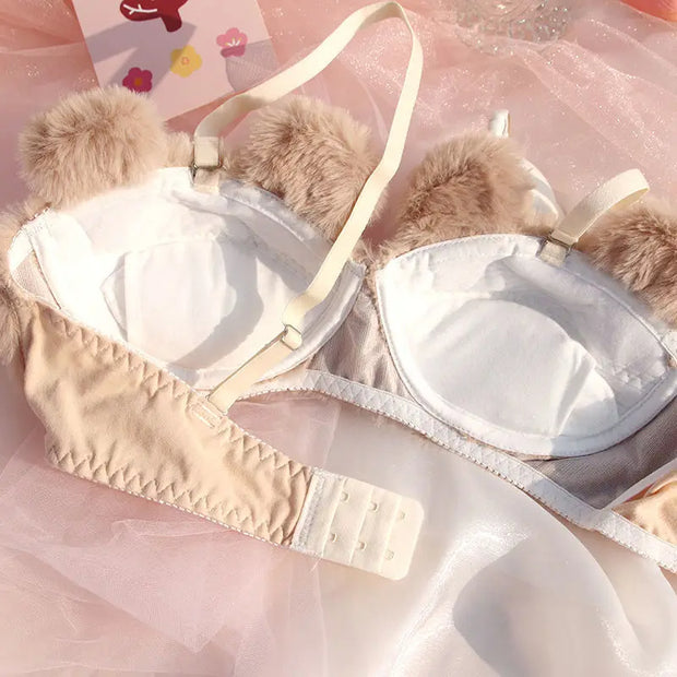 Ensemble de lingerie soutien-gorge en peluche