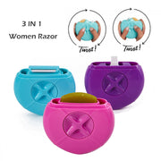 Rasoir portable 3 en 1 pour femme avec vaporisateur d'eau rechargeable